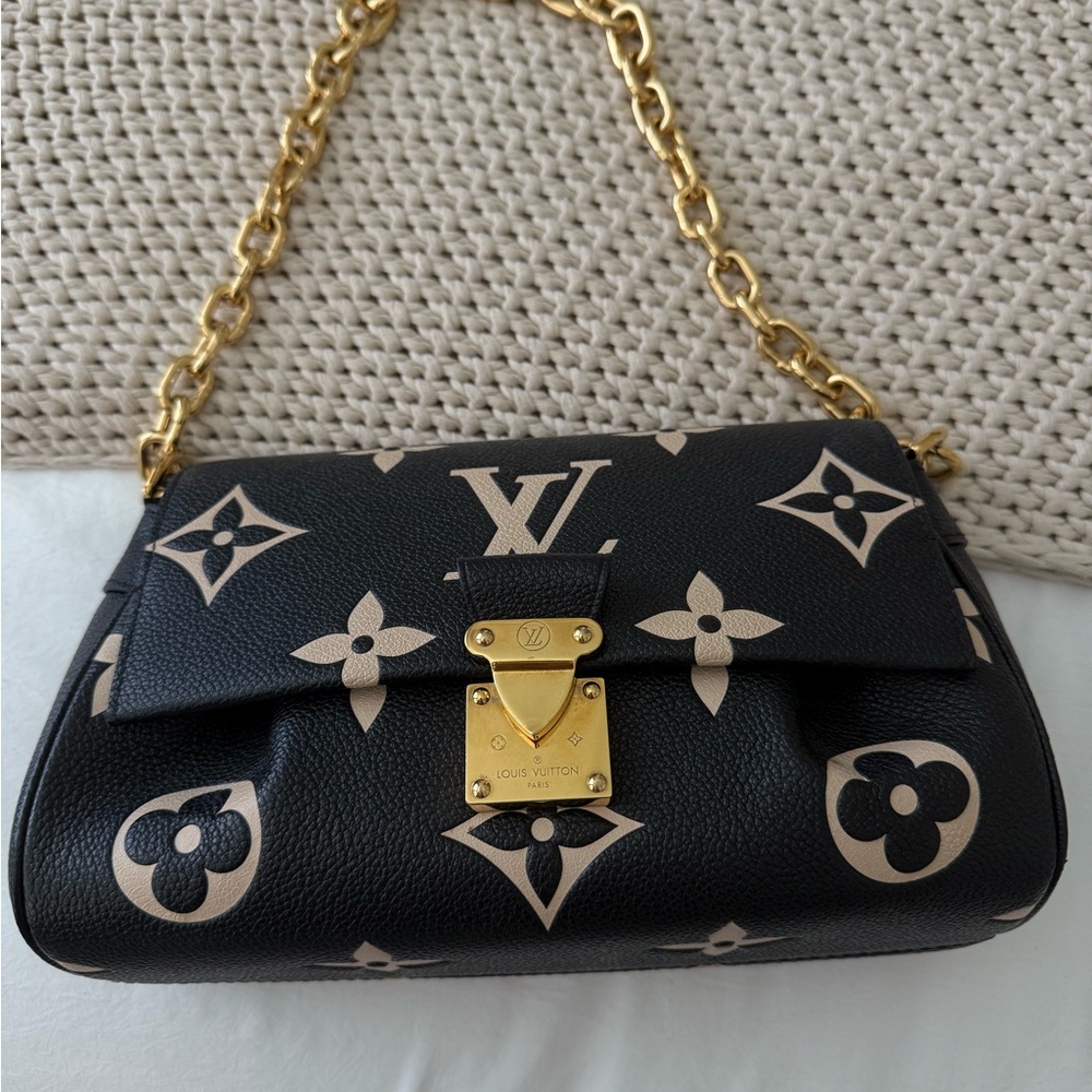 Louis Vuitton Black and Gold Monogram Shoulder Bag